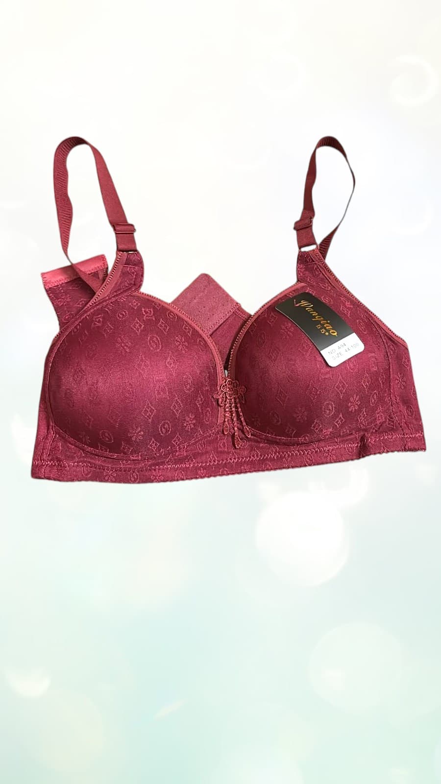 Wanqiao Monogram Print Full Coverage Bra - Padded Daily Support - Image 1